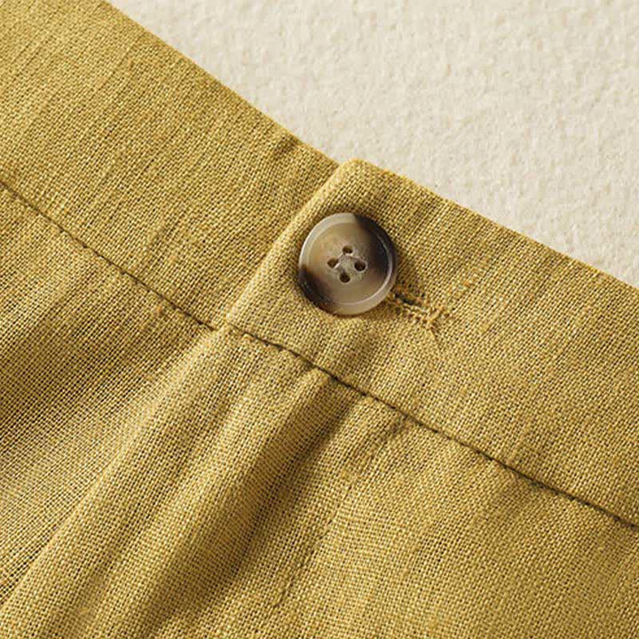 Buddha Stones Summer Casual Minimalist Button-Up Zipper Solid Ankle Pants Women's Wide Leg Pants With Pockets - image 4