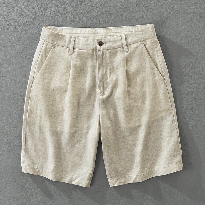 Buddha Stones Summer Casual Minimalist Wide Leg Solid Zipper Men's Shorts With Pocket - Beige - US/UK/AU42，EU52 (3XL) - image 0