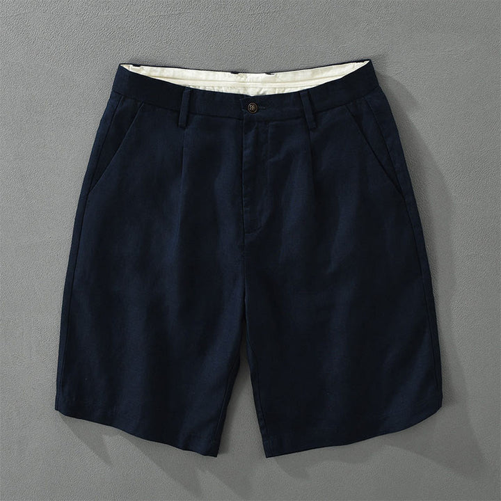 Buddha Stones Summer Casual Minimalist Wide Leg Solid Zipper Men's Shorts With Pocket - Navy - US/UK/AU42，EU52 (3XL) - image 1