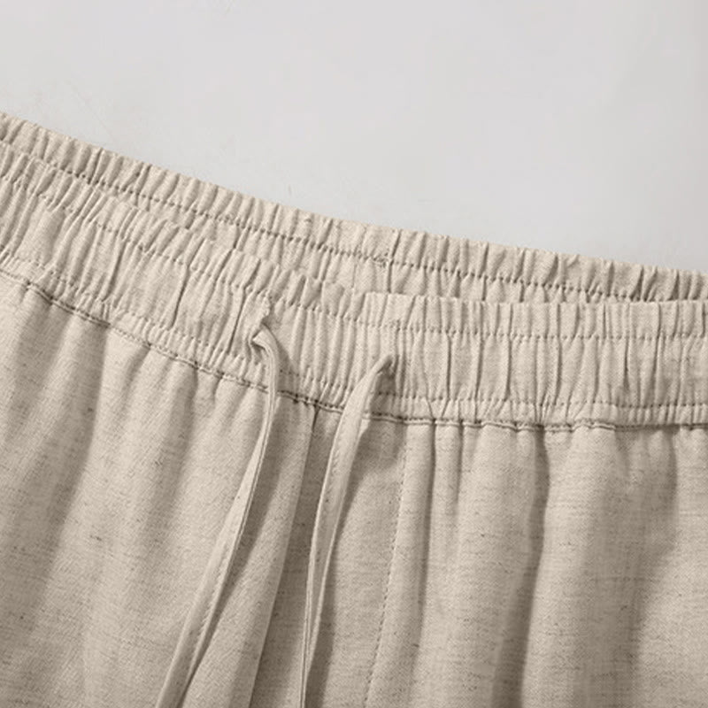 Buddha Stones Summer Casual Minimalist Drawstring Solid Men's Shorts With Pocket - image 1