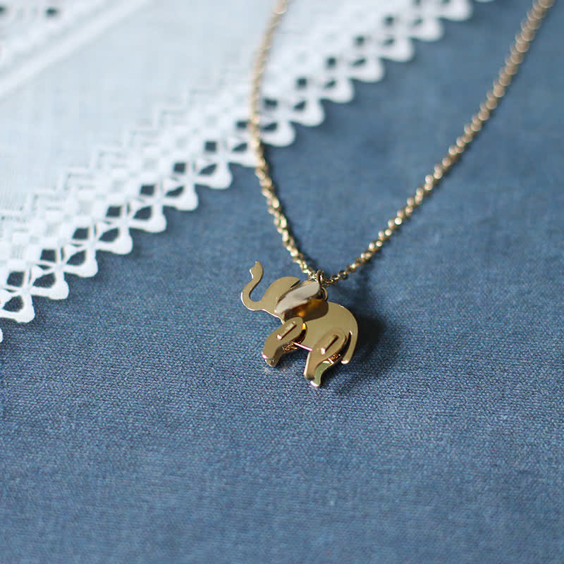 Elephant Titanium Steel Luck Necklace Chain Pendant - image 3