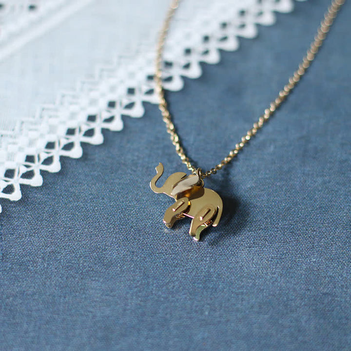 Elephant Titanium Steel Luck Necklace Chain Pendant - image 3