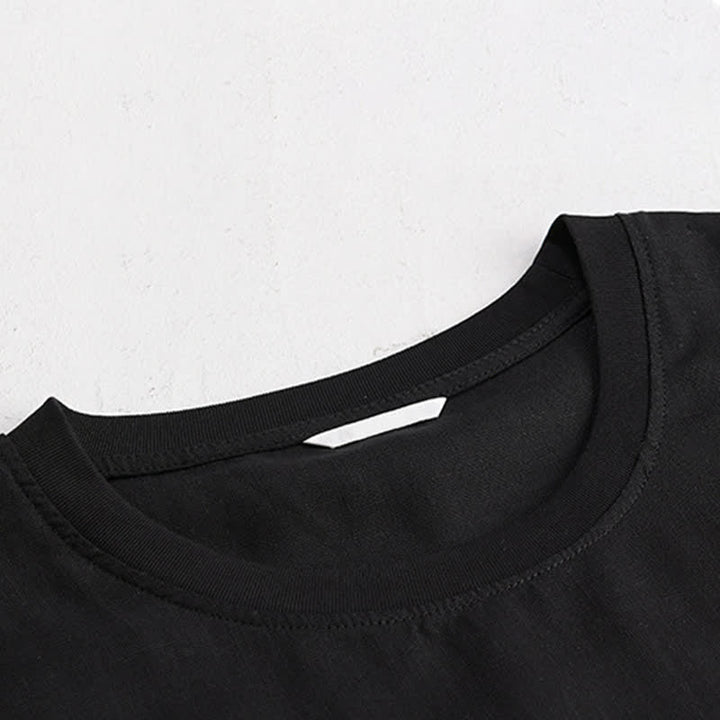 Buddha Stones Summer Casual Minimalist Solid Men's Short Sleeve T-Shirts With Patch Pocket - image 7