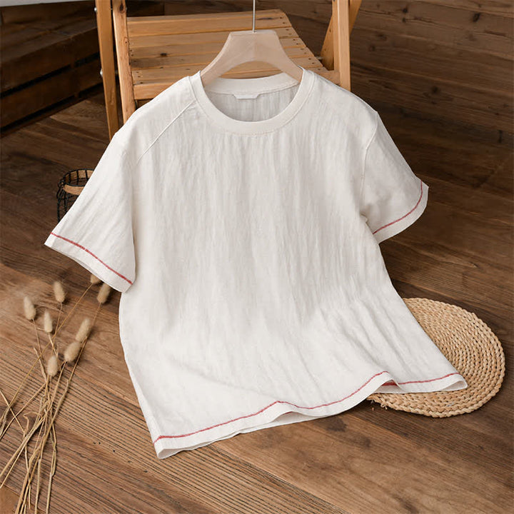Buddha Stones Summer Casual Vintage Washed Solid Men's Short Sleeve T-Shirts - White - US/UK/AU42, EU52 (3XL) - image 9