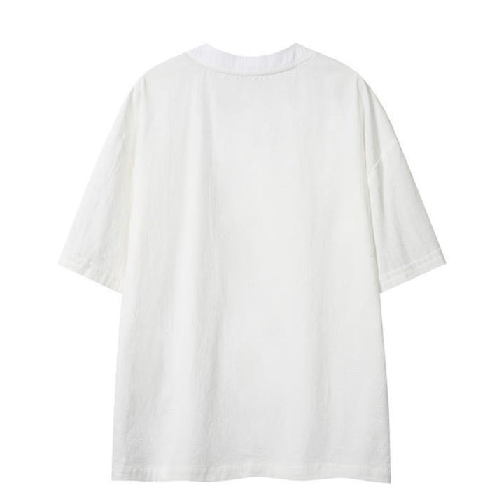 Buddha Stones Summer Casual Boho Drawstring Solid Men's Short Sleeve T-Shirts - image 15