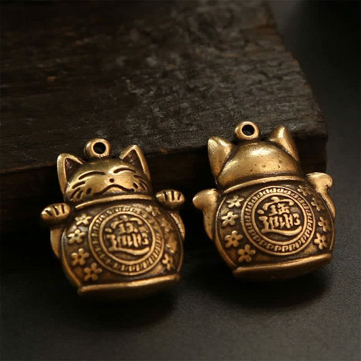 Buddha Stones Brass Lucky Cat Chinese Coin Wealth Keychains - image 15