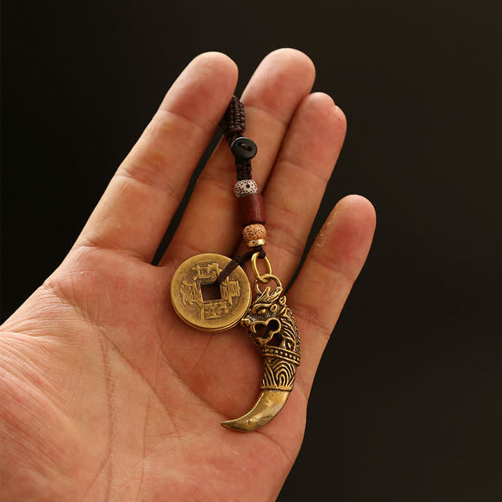 Buddha Stones Copper Pi Xiu Braided Five Emperor Coins Gourd Wealth Keychains - image 13