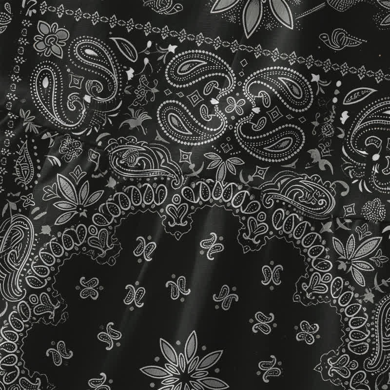 Buddha Stones Summer Casual Bandana Paisley Floral Pattern Women's Summer Sleeveless Midi Dress With Pockets - image 1