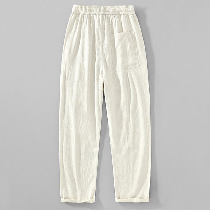 Buddha Stones Spring Summer Casual Minimalist Drawstring Solid Ankle Pants Men's Tapered Pants With Pockets - image 11