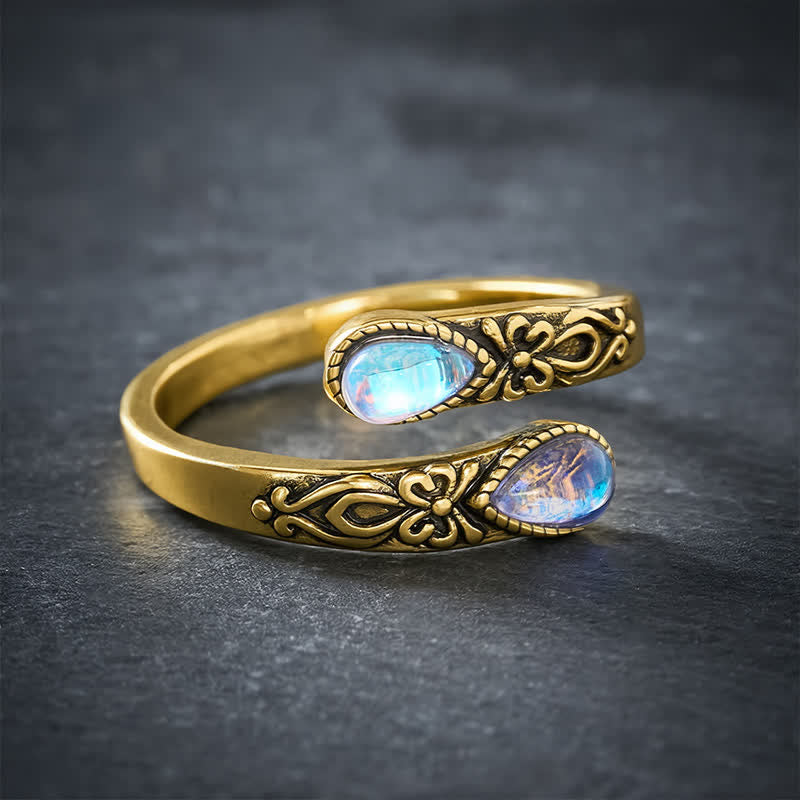 Buddha Stones Copper Liuli Butterfly Freedom Open Ring - image 10