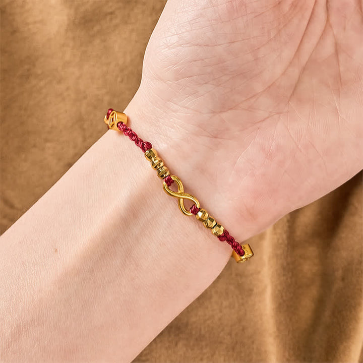 Buddha Stones Braided Red String Chinese Coin Infinity Symbol Faith Bracelet - image 4