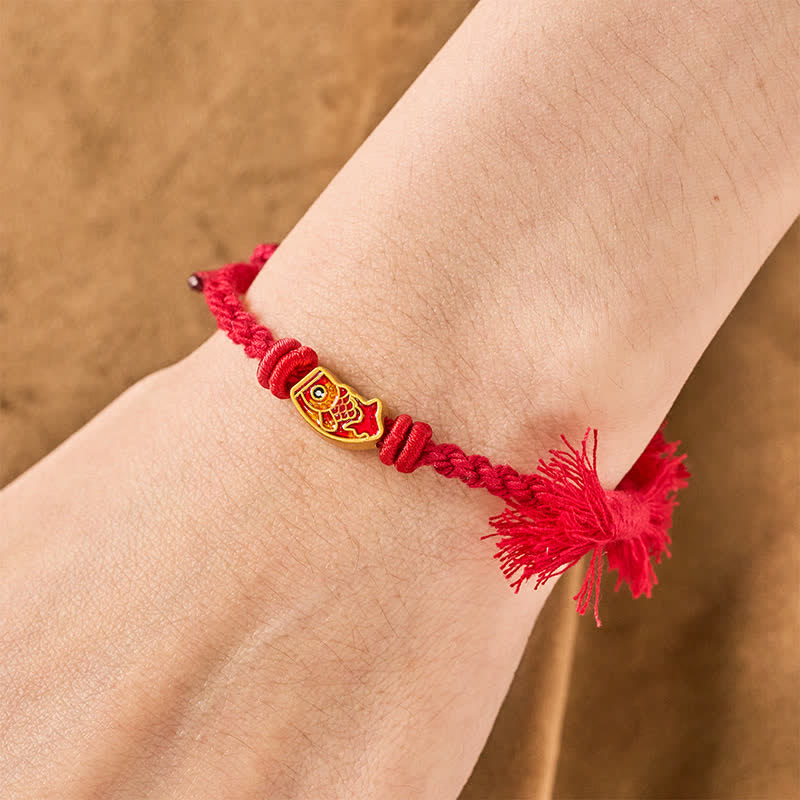 Buddha Stones Auspicious Red String Koi Fish Success Bracelet - image 8