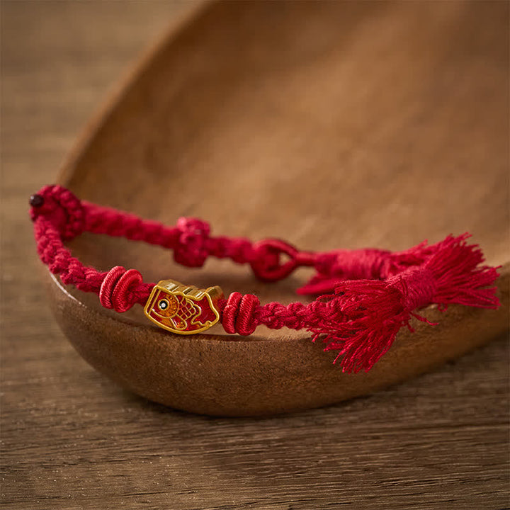 Buddha Stones Auspicious Red String Koi Fish Success Bracelet - image 3
