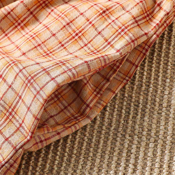 Buddha Stones Summer Casual Vintage Plaid Women's Three-Quarter Sleeve Dress With Pocket - image 10