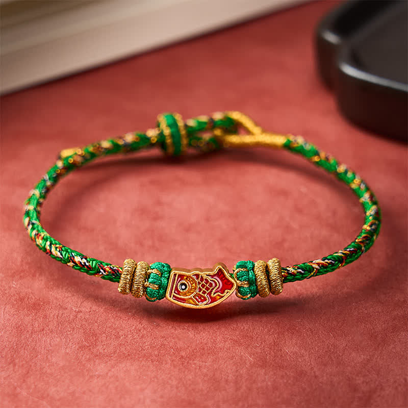 Buddha Stones Hand-Woven String Koi Fish Strength Rope Bracelet - image 2