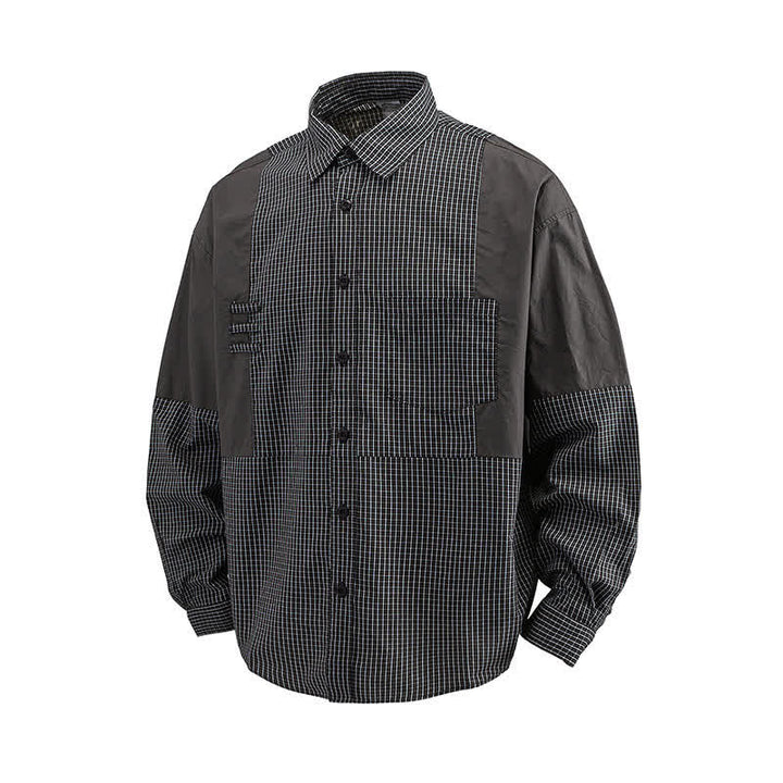 Buddha Stones Spring Fall Vintage Button-Up Plaid Men's Long Sleeve Shirts With Pocket - image 10