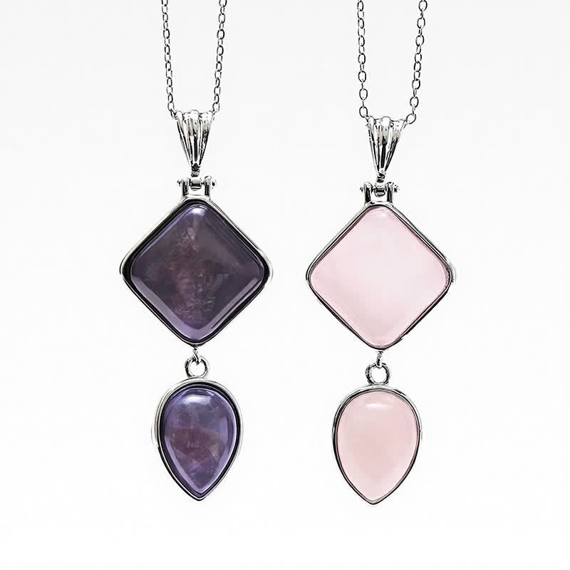 Buddha Stones Natural Stone Opal Double Pendant Calm Necklace - image 11