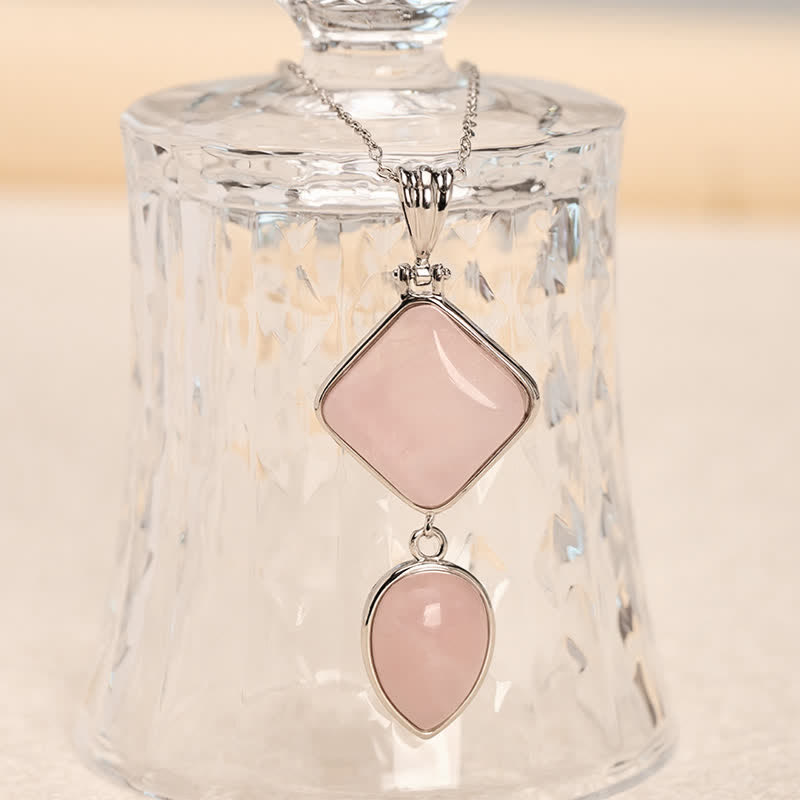 Buddha Stones Natural Stone Opal Double Pendant Calm Necklace - image 2