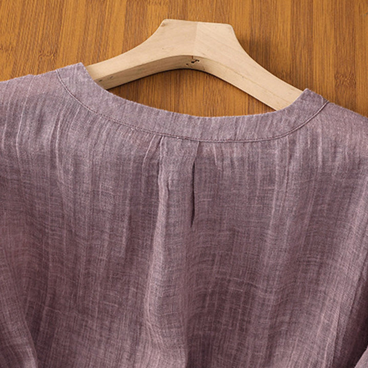 Buddha Stones Casual Summer Plain Crew Neck Women's Three Quarter Sleeve T-Shirt - image 11