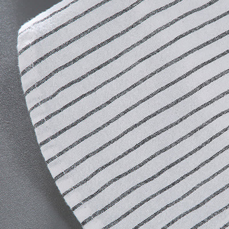 Buddha Stones Spring Fall Casual Minimalist Button-Up Vertical Striped Men's Long Sleeve Shirts With Patch Pocket - image 8
