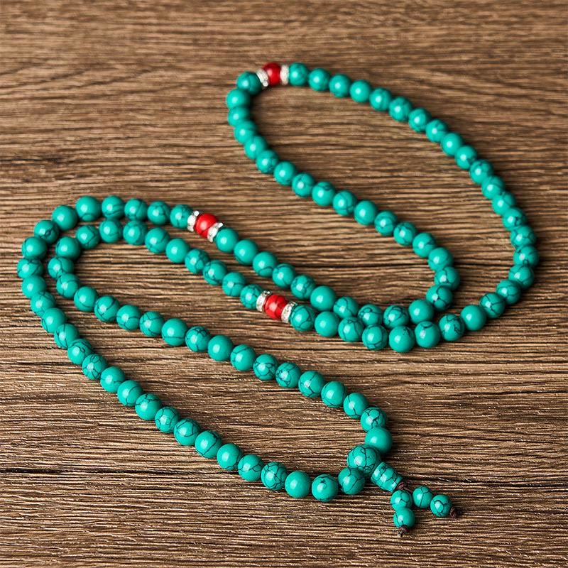Buddha Stones Turquoise Inspired 108 Beads Multi Wrap Protection Mala - image 4