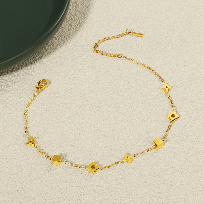 Buddha Stones Titanium Steel Floral Charm Elegant Stimulation Anklet - image 1