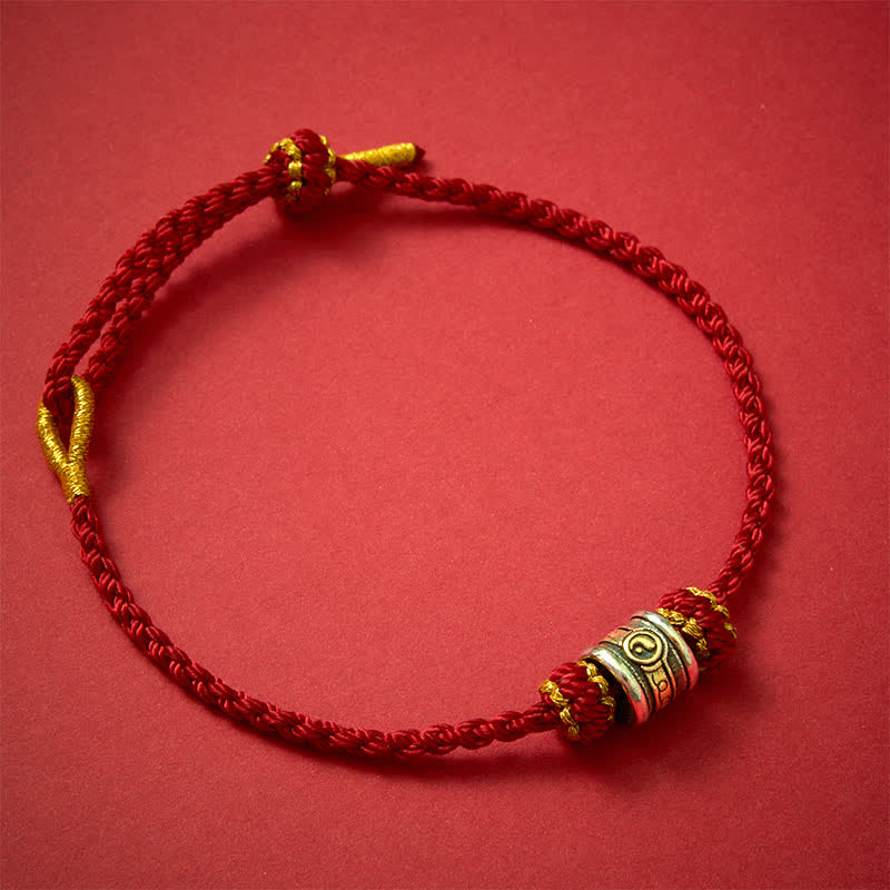Buddha Stones Copper Yin Yang Red String Harmony Bracelet - Dark Red String - image 15