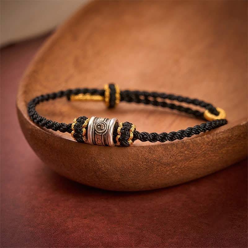 Buddha Stones Copper Yin Yang Red String Harmony Bracelet - Black String - image 11