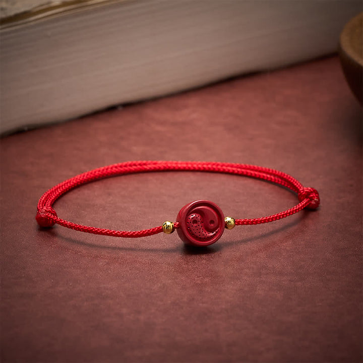 Buddha Stones Yin Yang Red String Balance Bracelet - image 2