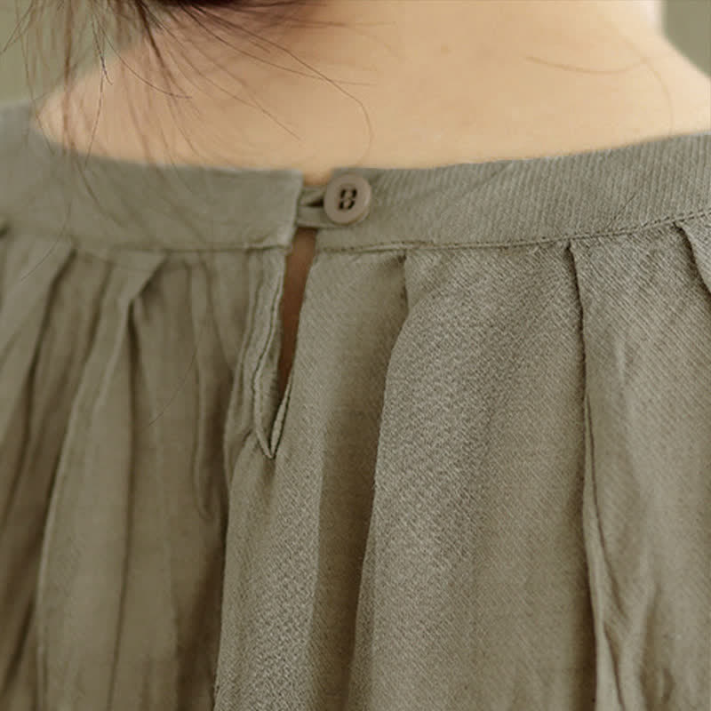 Buddha Stones Summer Wrinkles Simple Design Crew Neck Women's Sleeveless Vest Waistcoat - image 6