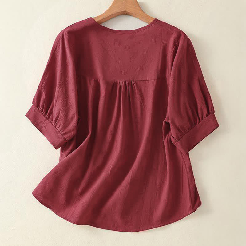 Buddha Stones Plain Crew Neck Design Women's Loose Short Sleeves T-Shirt - image 13