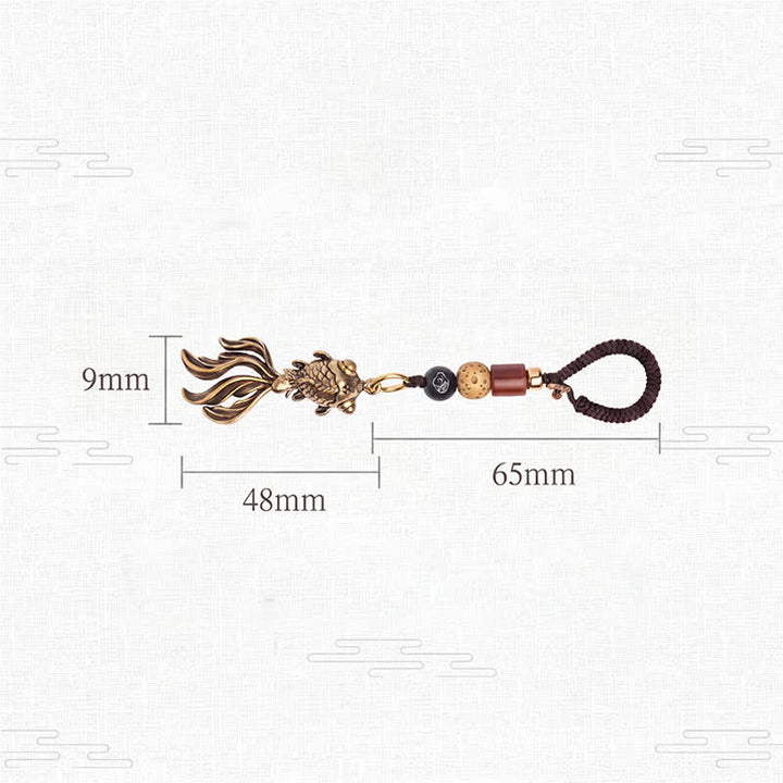 Buddha Stones Brass Koi Fish Charm for Wealth Keychains - image 8