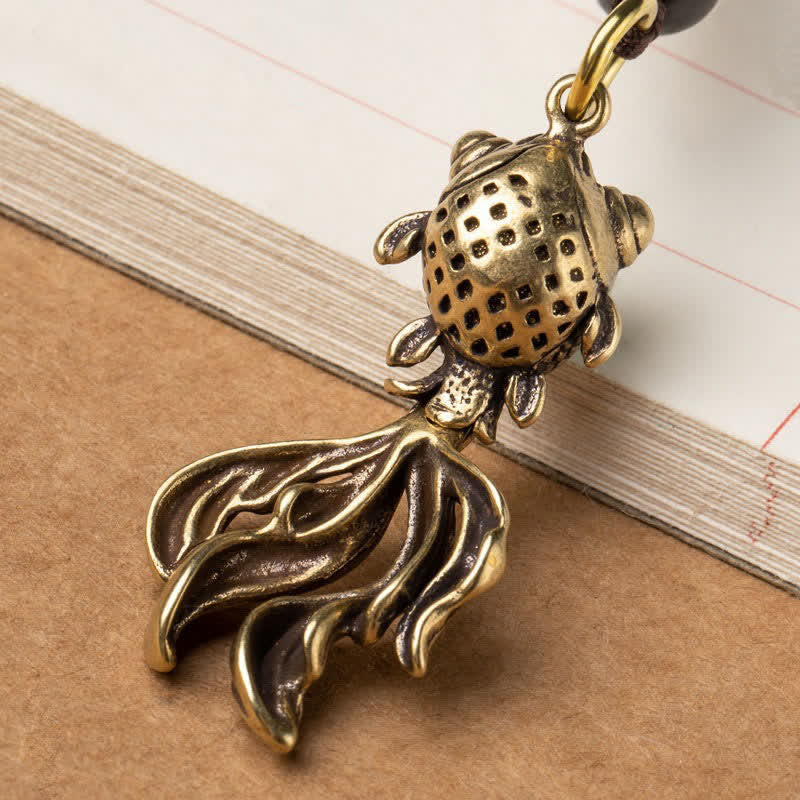Buddha Stones Brass Koi Fish Charm for Wealth Keychains - image 3
