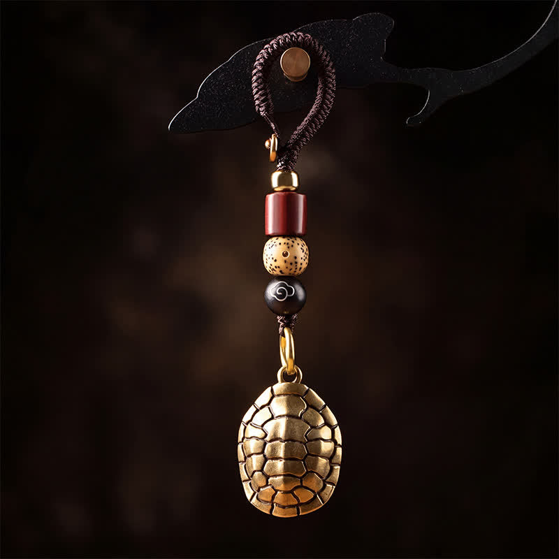 Buddha Stones Brass Turtle Pi Xiu Five Emperor Coins Protection Keychains - Turtle - image 0