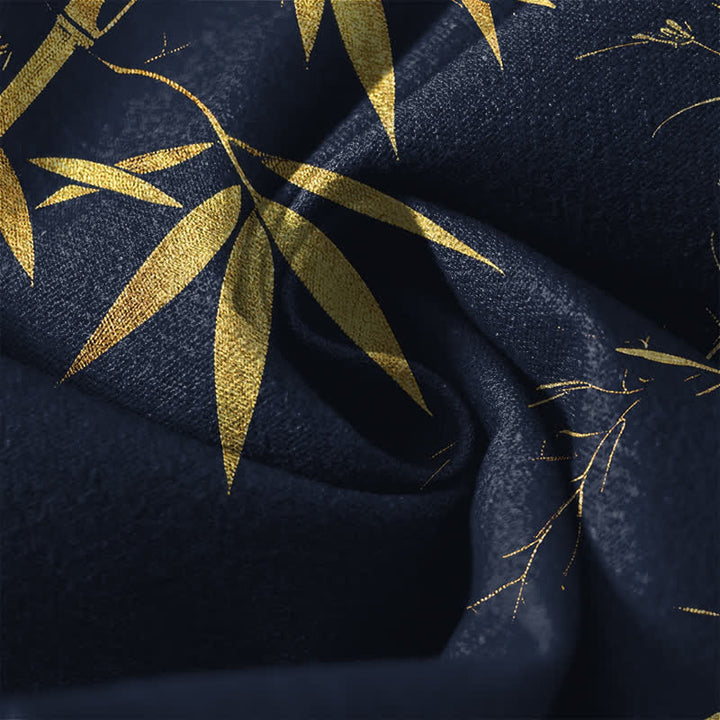 Buddha Stones Pure Cotton Golden Bamboo Pattern Drawstring Men's Tapered Pants With Pockets - image 6