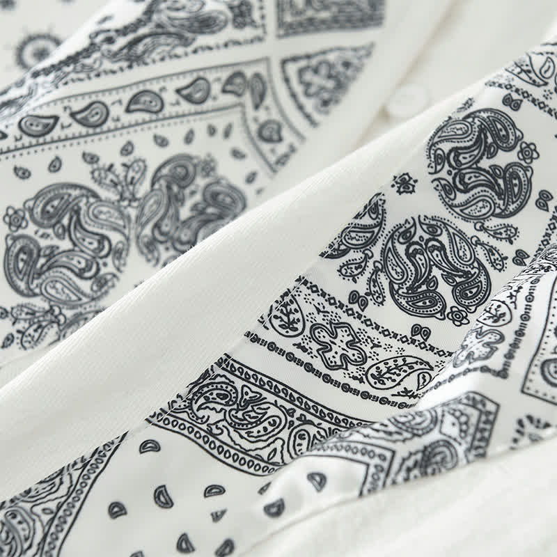 Buddha Stones Fall Casual Vintage Button-Up Paisley Cotton Men's Long Sleeve Shirts With Patch Pocket - image 13