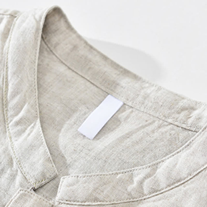 Buddha Stones Spring Summer Casual Minimalist Mandarin Collar Zipper Design Solid Men's Jacket With Pockets - image 4