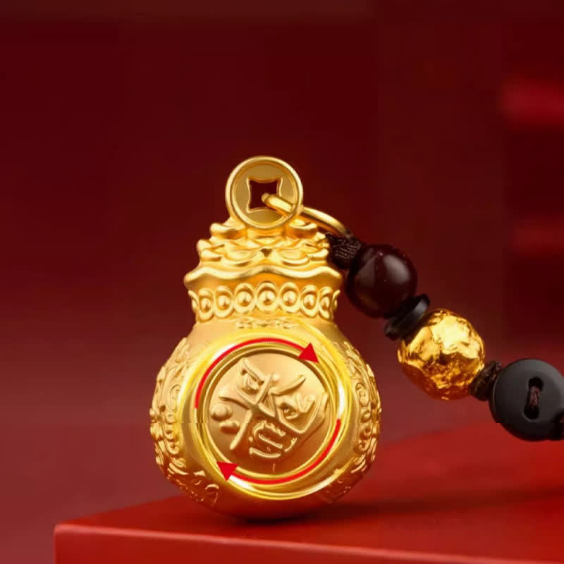Buddha Stones "Make A Fortune Every Day" Golden Tone Copper Chinese Zodiac Fortune Money Bag Coins Keychains - image 11