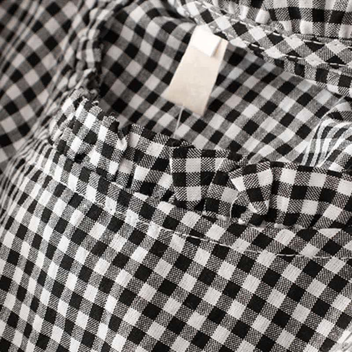 Buddha Stones Spring Fall Casual Vintage Tiered Plaid Women's Long Sleeve Dress With Pocket - image 4