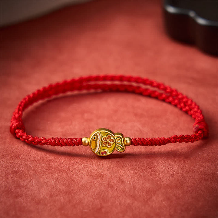Buddha Stones Hand-Woven Flower Koi Fish Luck Red Rope Bracelet - image 10