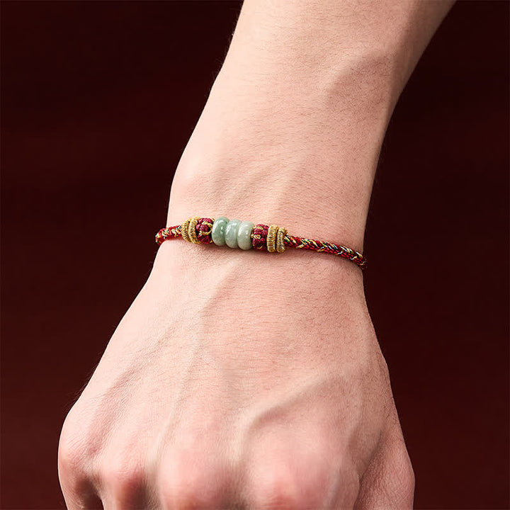 Buddha Stones Hand-Woven Luck Abacus Jade Beads String Bracelet - image 14