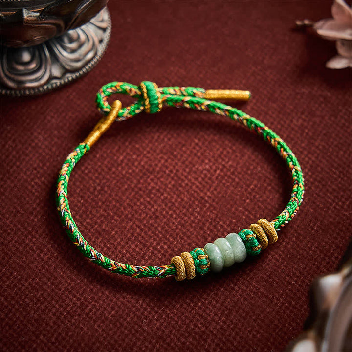 Buddha Stones Hand-Woven Luck Abacus Jade Beads String Bracelet - image 3