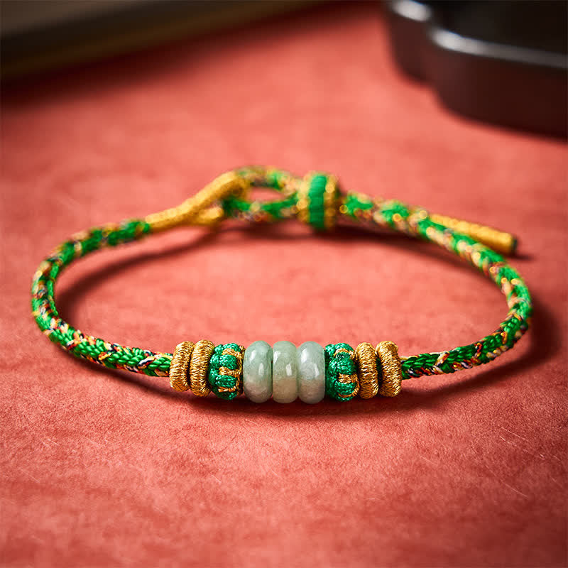 Buddha Stones Hand-Woven Luck Abacus Jade Beads String Bracelet - image 2