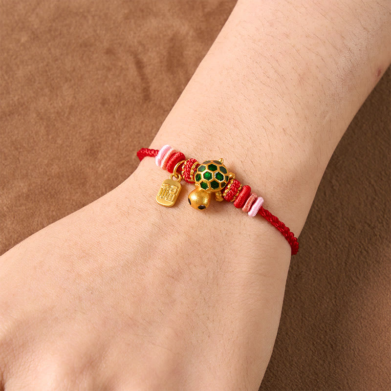 Buddha Stones Hand-Woven Red String Turtle Fu Character Endurance Bracelet - image 14