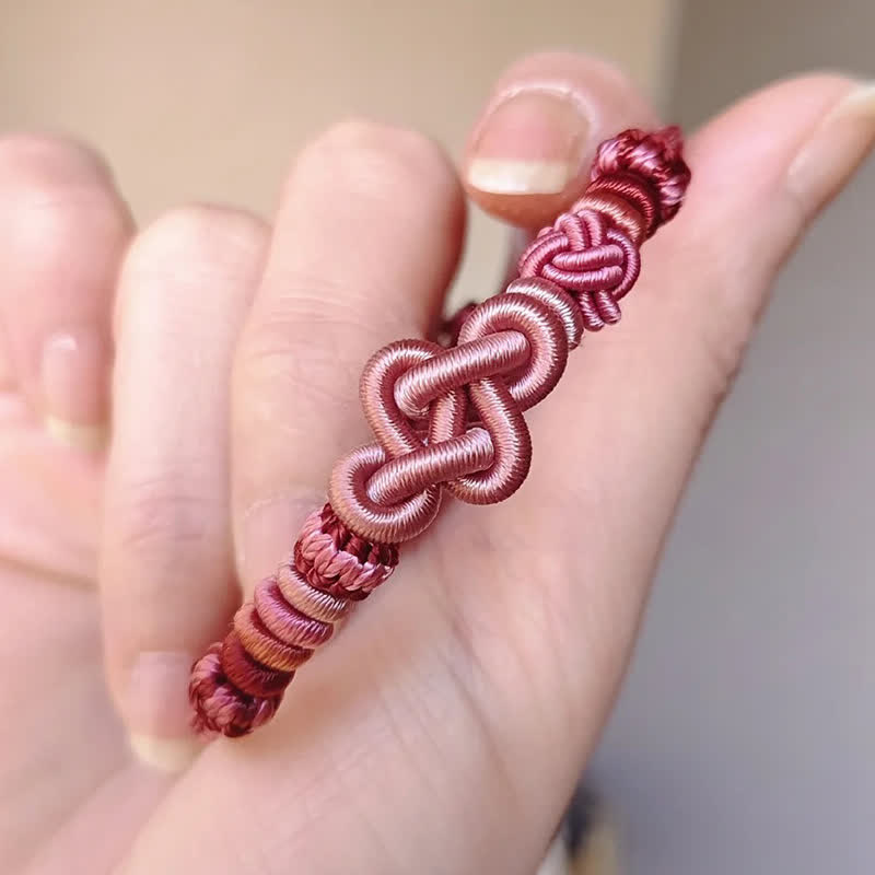 Buddha Stones Hand-Woven Jade Beads Luck Pink String Bracelet - image 11