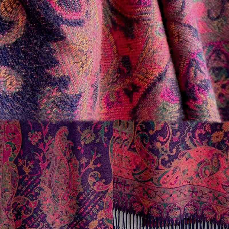 Buddha Stones Tibetan Flower Branch Tassel Shawl Cozy Travel Scarf Wrap - image 14