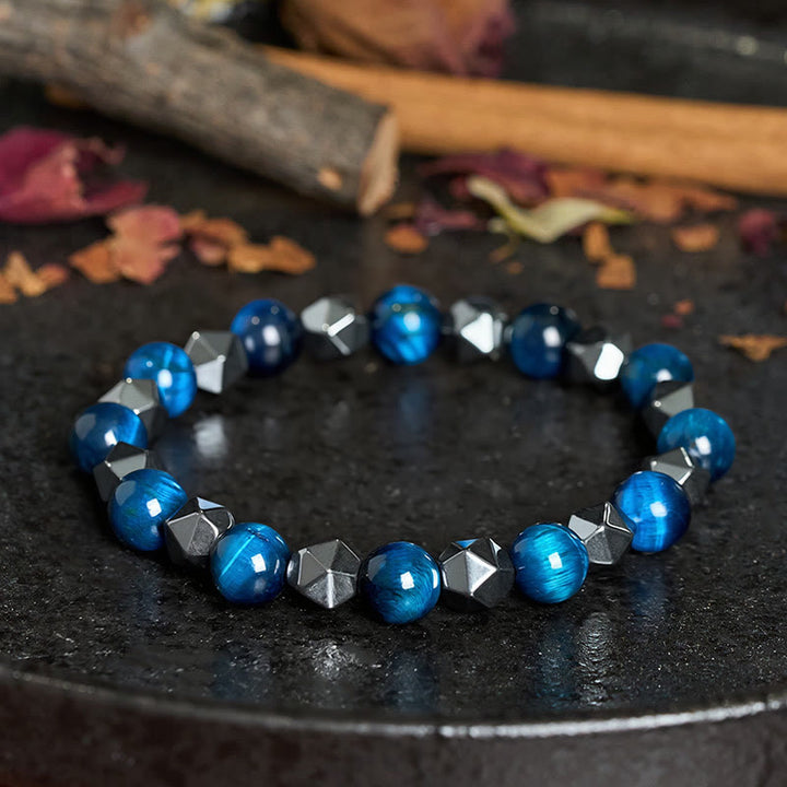 Buddha Stones Tiger Eye Hematite Faceted Strength Bracelet - image 17