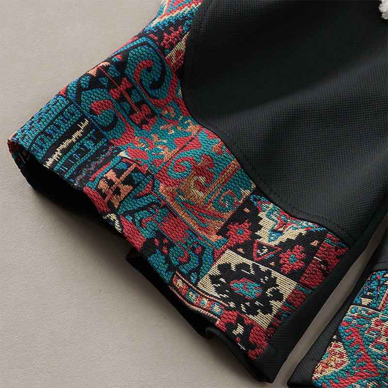Buddha Stones Summer Boho Drawstring Elastic Waist Geometric Trim Men's Shorts With Pockets - image 14
