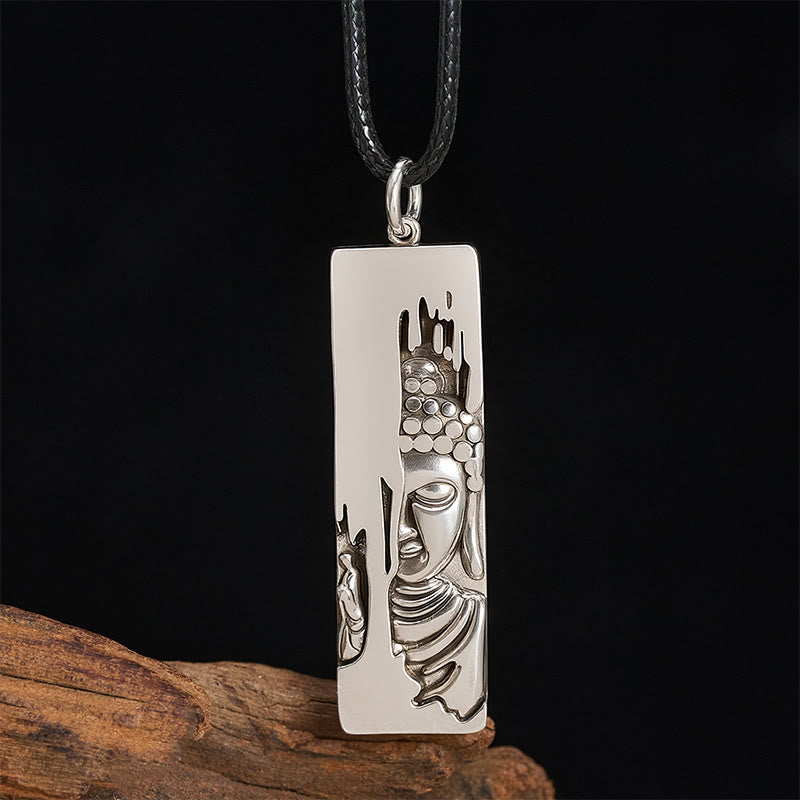 Buddha Stones Tathagata Buddha Strength Protection Amulet Lucky Vintage Style Pendant Necklace - Vintage Style Buddha+60cm Leather Rope - image 0