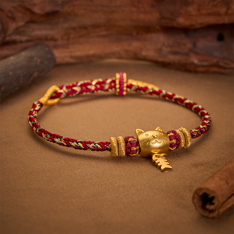 Buddha Stones Copper Cat Fish Multiple Colors String Balance Bracelet - image 2